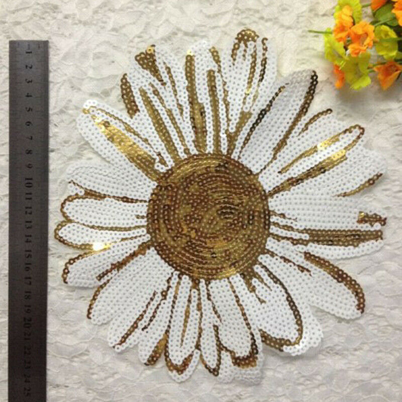 Sun Flower Sequins Patches DIY Clothes T-shirt Sewing Applique Accessories Decor