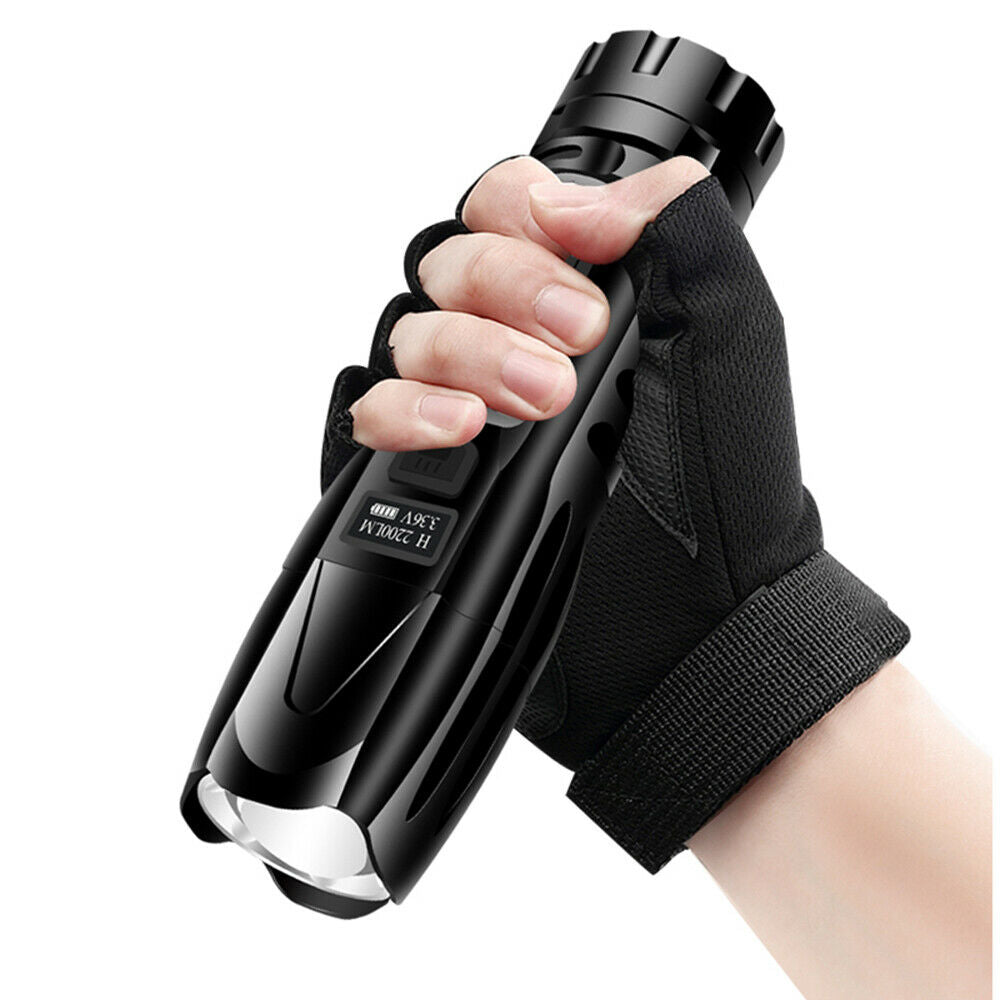 XHP90 6-Modes Zoomable LED Flashlight Rechargeable Waterproof Torch Lamp Hiking