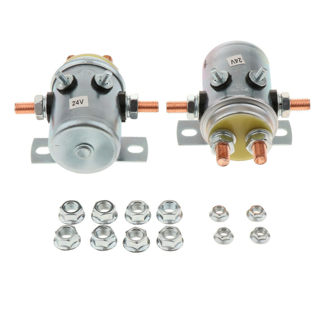 2x Solenoid Relay Switch 6-Terminal for Winch Golf Cart Continuous Duty 24V