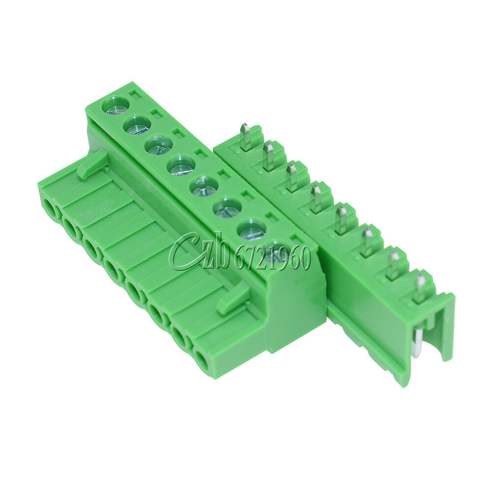 10sets 2EDG 8Pin Plug-in Screw Terminal Block Connector 5.08mm Pitch Right Angle