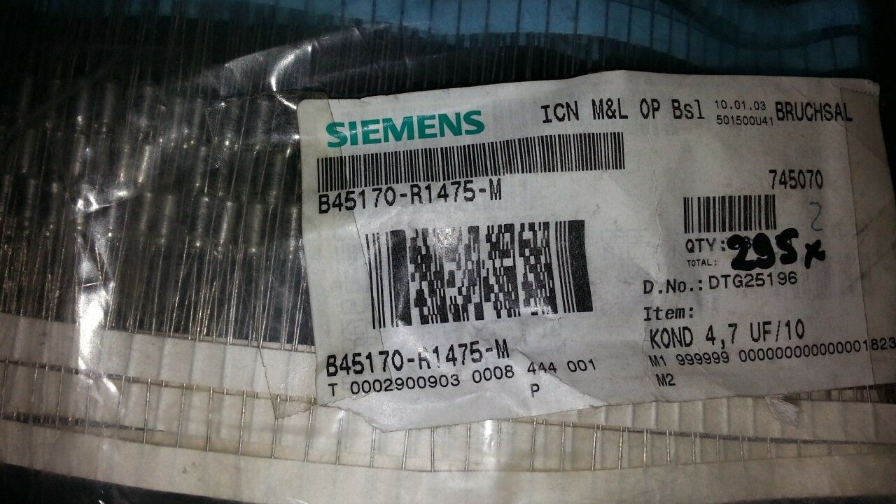 20X NOS SIEMENS B45170 4.7uF 10V Hi end Axial TANTALUM Caps for AUDIO!