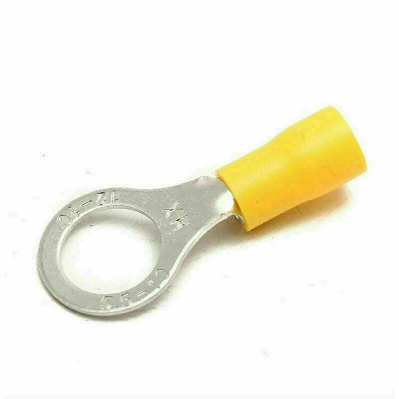 20pcs Wire Ring Terminals Vinyl Yellow 12-10 AWG Car Audio Crimp Connectors