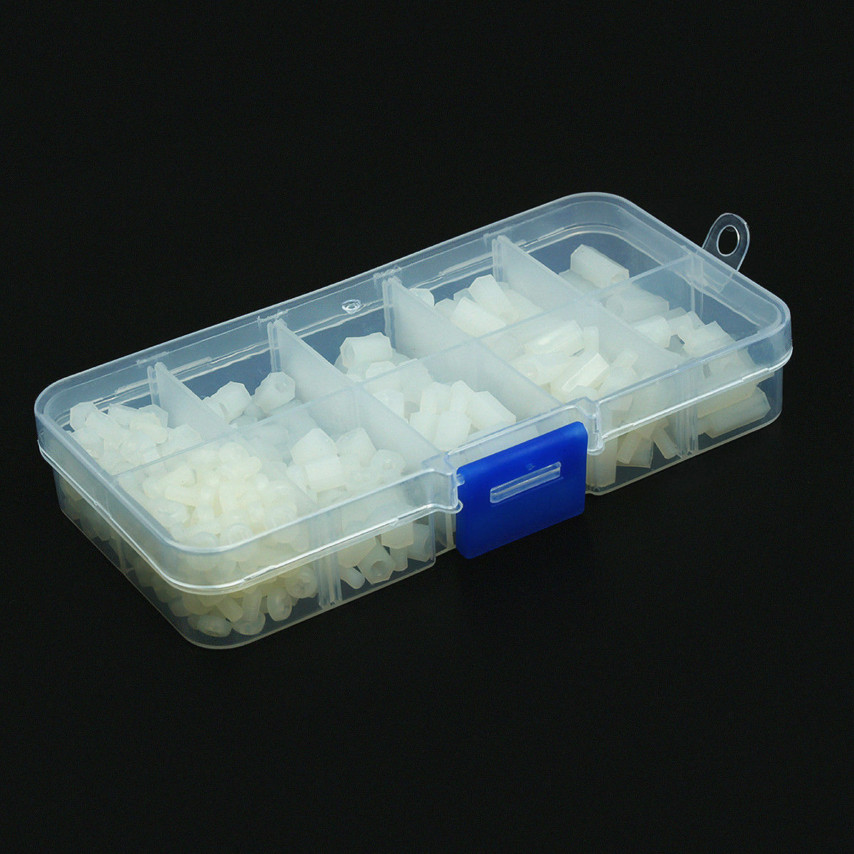 300Pcs M3 Hex Column Male-Female Standoff Spacers Screw Nuts Kit Box White Nylon