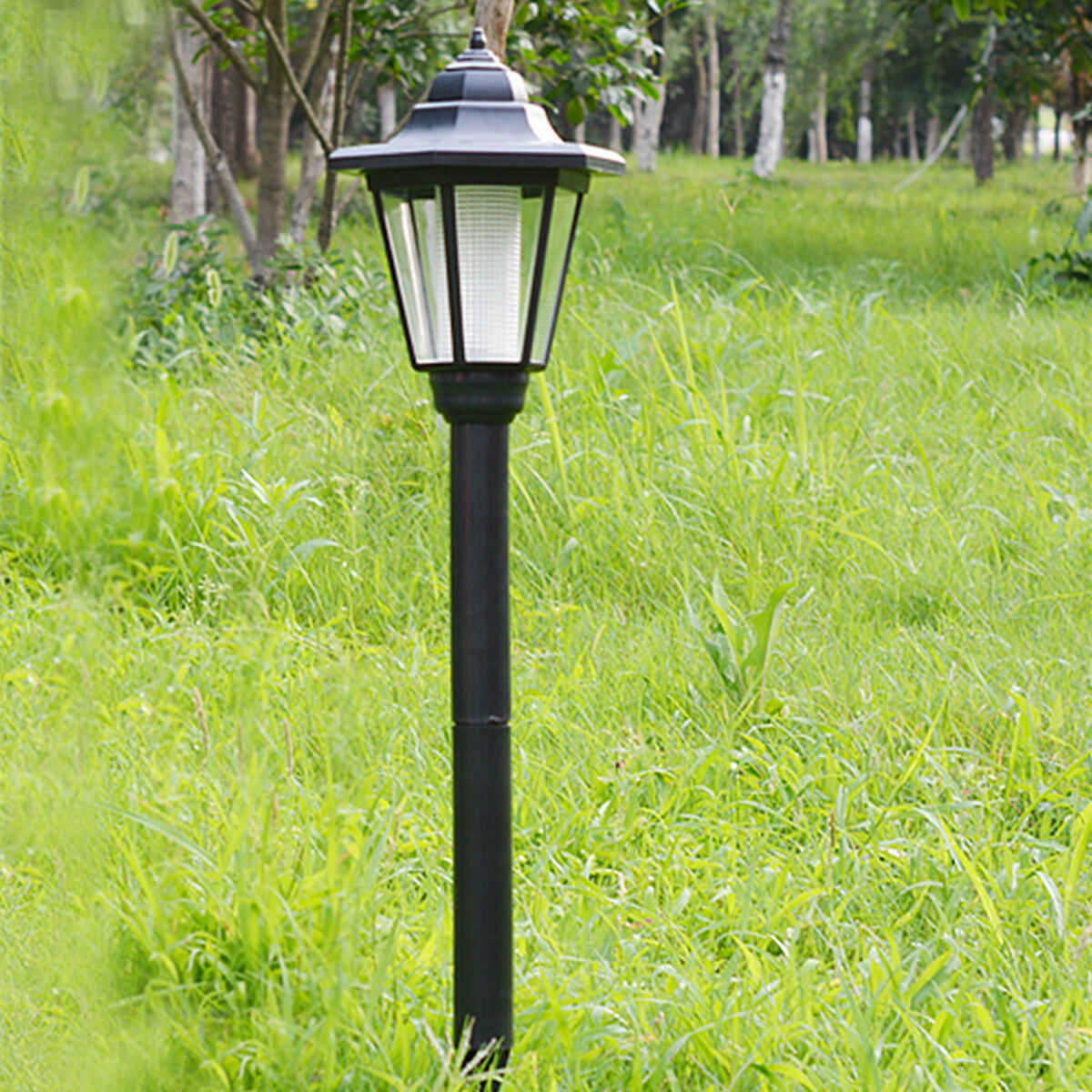 Solar Power LED Path Way Wall Landscape Garden Fence Lamp Post Outdoor Light
