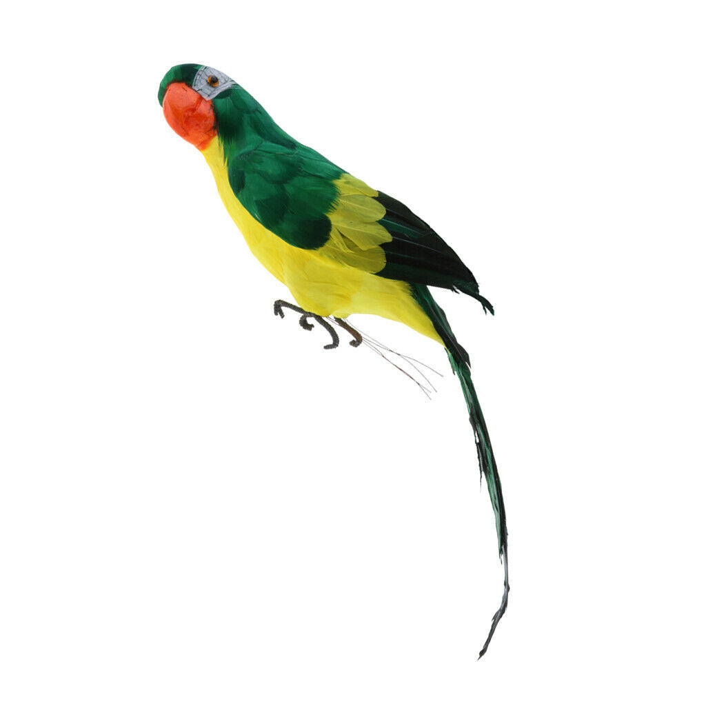 Artificial Parrot Feathered Birds Garden Home Decoration Ornament 45cm Green