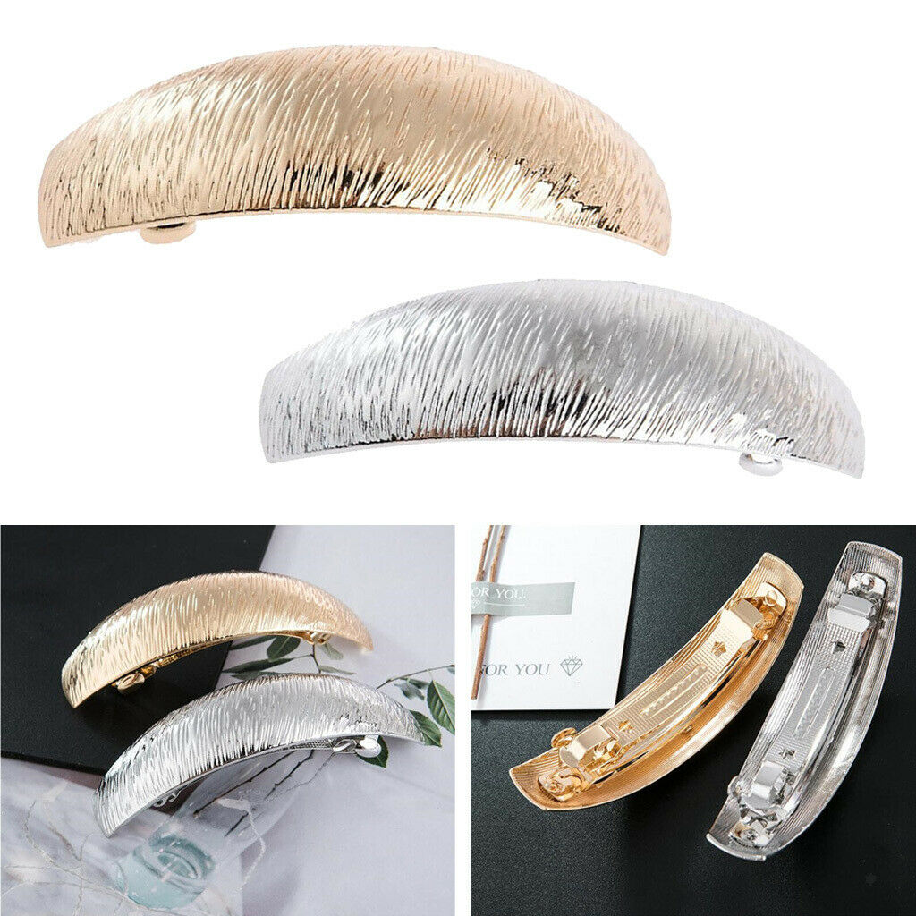 2Pcs Fashion Rectangle French Barrette Textured Hair Clip Hair Accessories