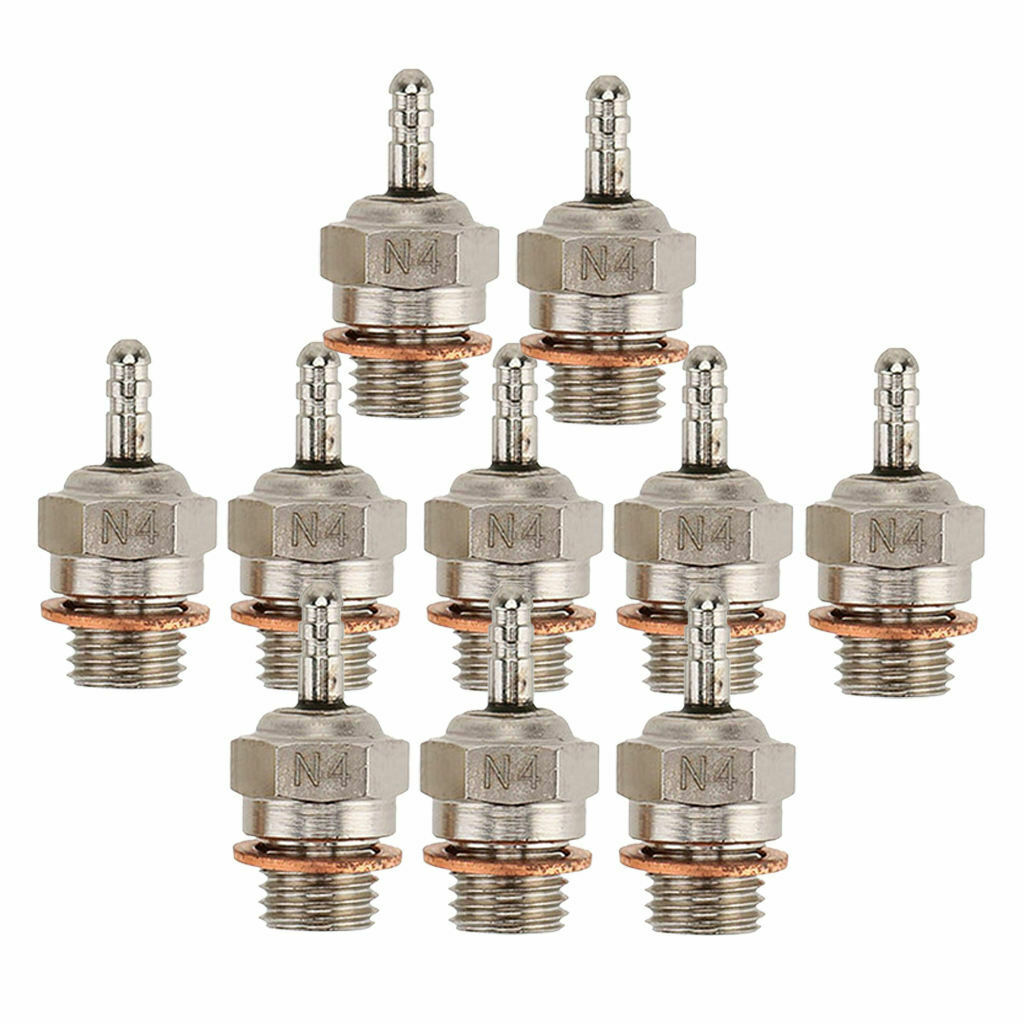 Set of 10 70117 N4 Super Glow Plug Med for HSP 1:10 RC Car Boat Accessories