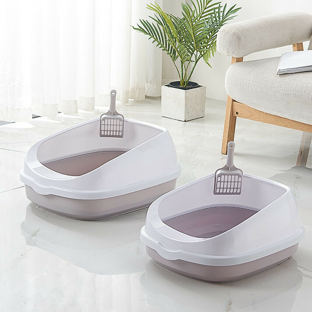 Anti Splash Toilet Bedpan Cats Litter Box Dog w/ Shovel Dog Toilette Gray