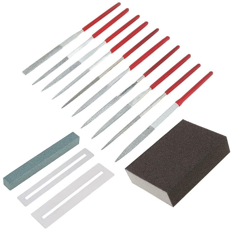14pcs Guitar File Set Fret Nut Saddle Groove Grinding Polish Luthier Repair Tool
