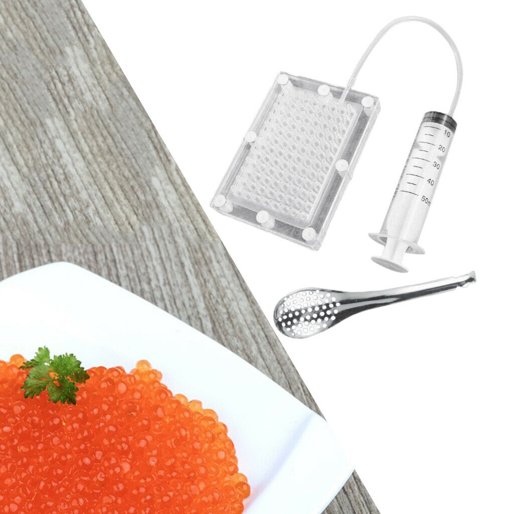 Professional Molecular Caviar Maker Fish Roe with Tube & Spoon Kit Kitchen