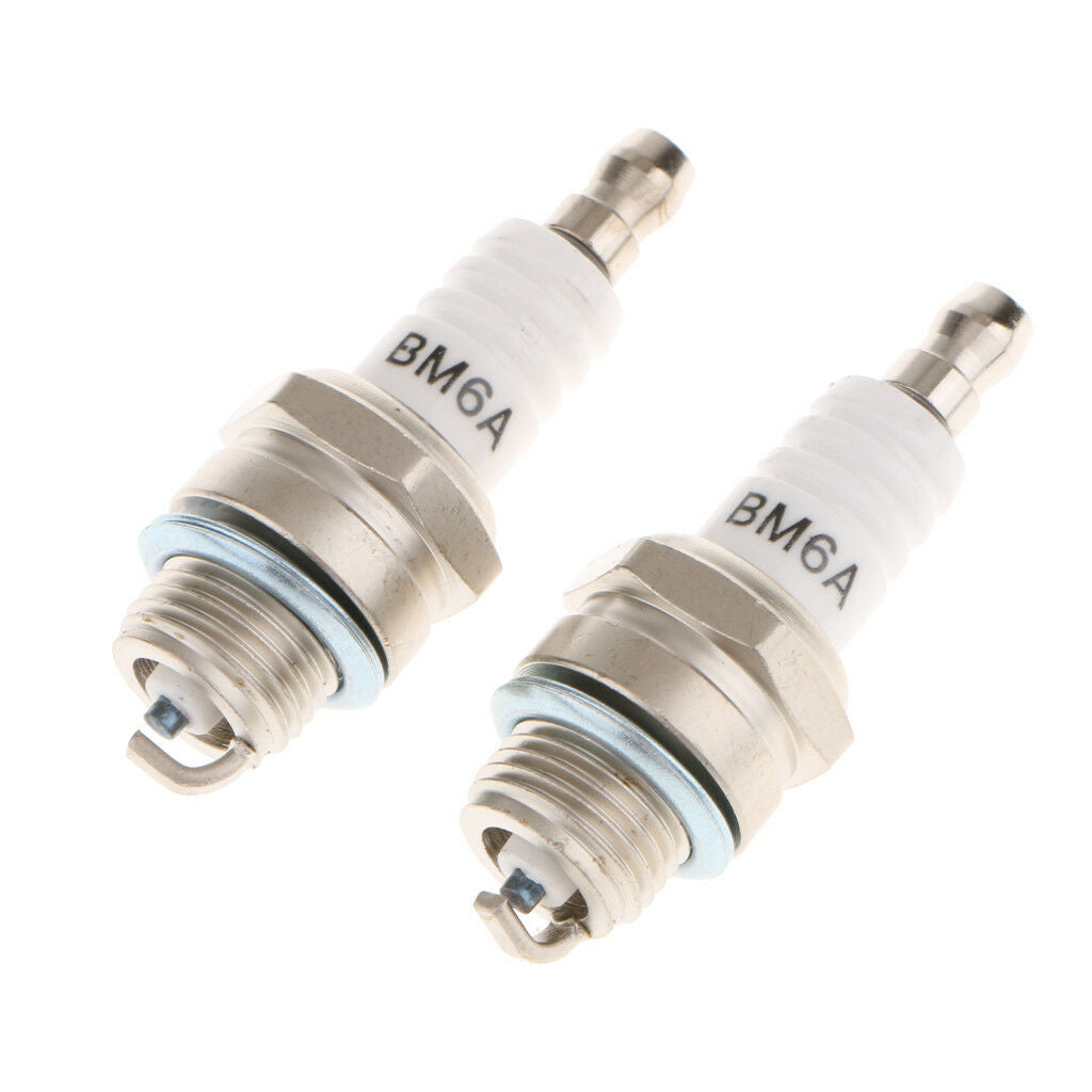 2pcs Home Garden Mower Strimmer Spark Plug BM6A Replaces M7/L7T/CJ8/1560