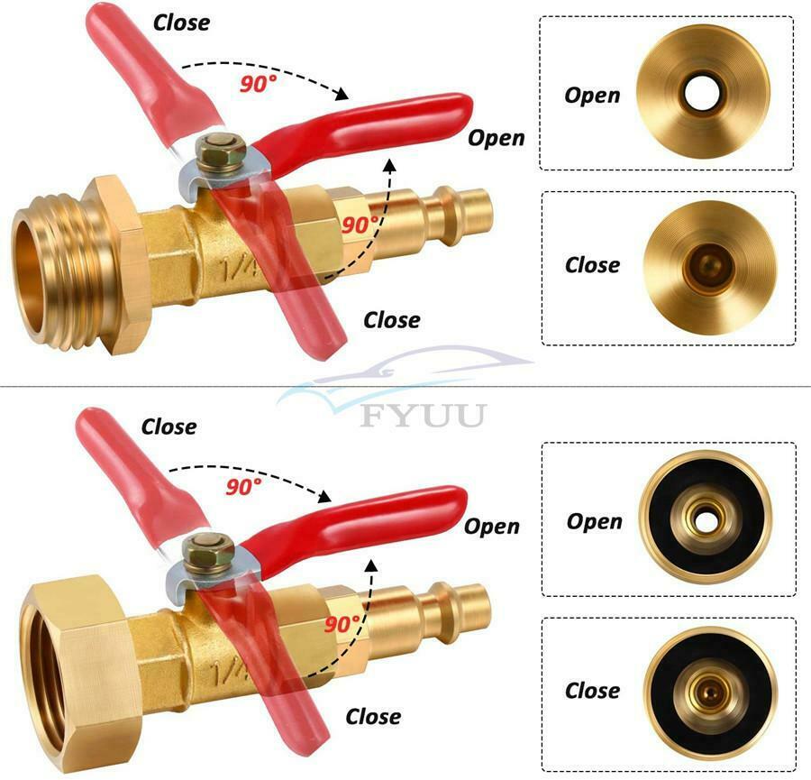 2PCS Universal Brass Winter Antifreeze Spout Adapter For RV Camper Boat Car
