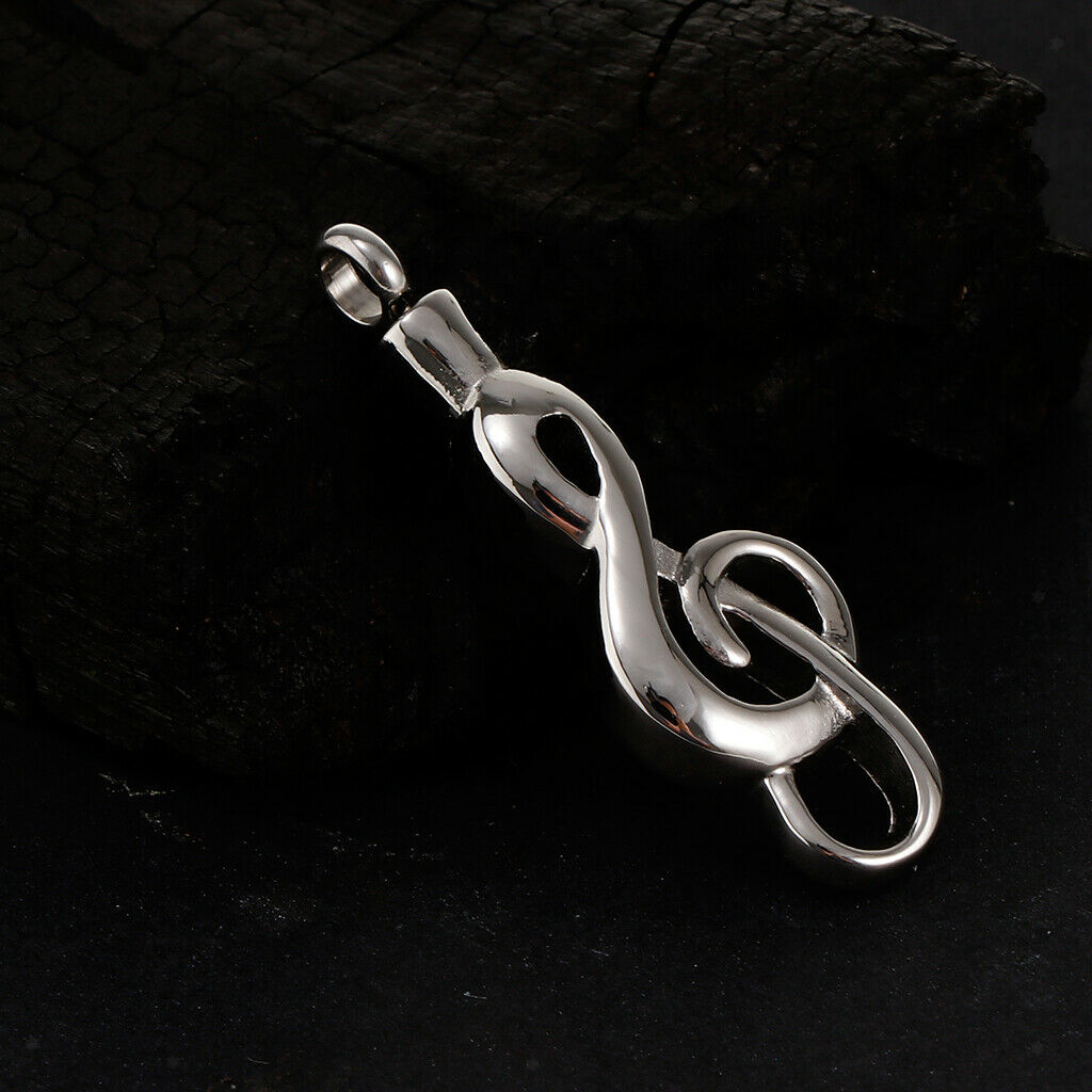 Prettyia Stainless Steel Music Note Shape Ash Urn Pendant Memorial Cremation