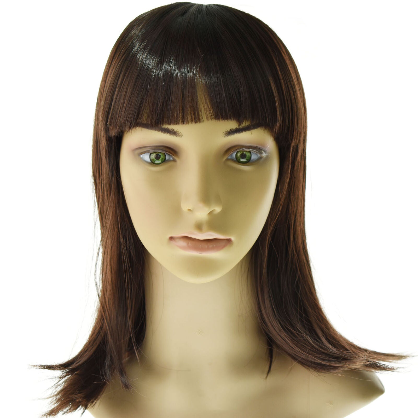 Fashion Element Brown Wigs with Side Bangs Heat Resistant Party Wigs for Women