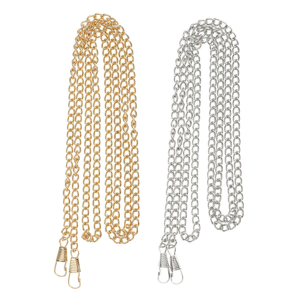 2pack Metal Chain Strap With Buckles Women Handbag Purse