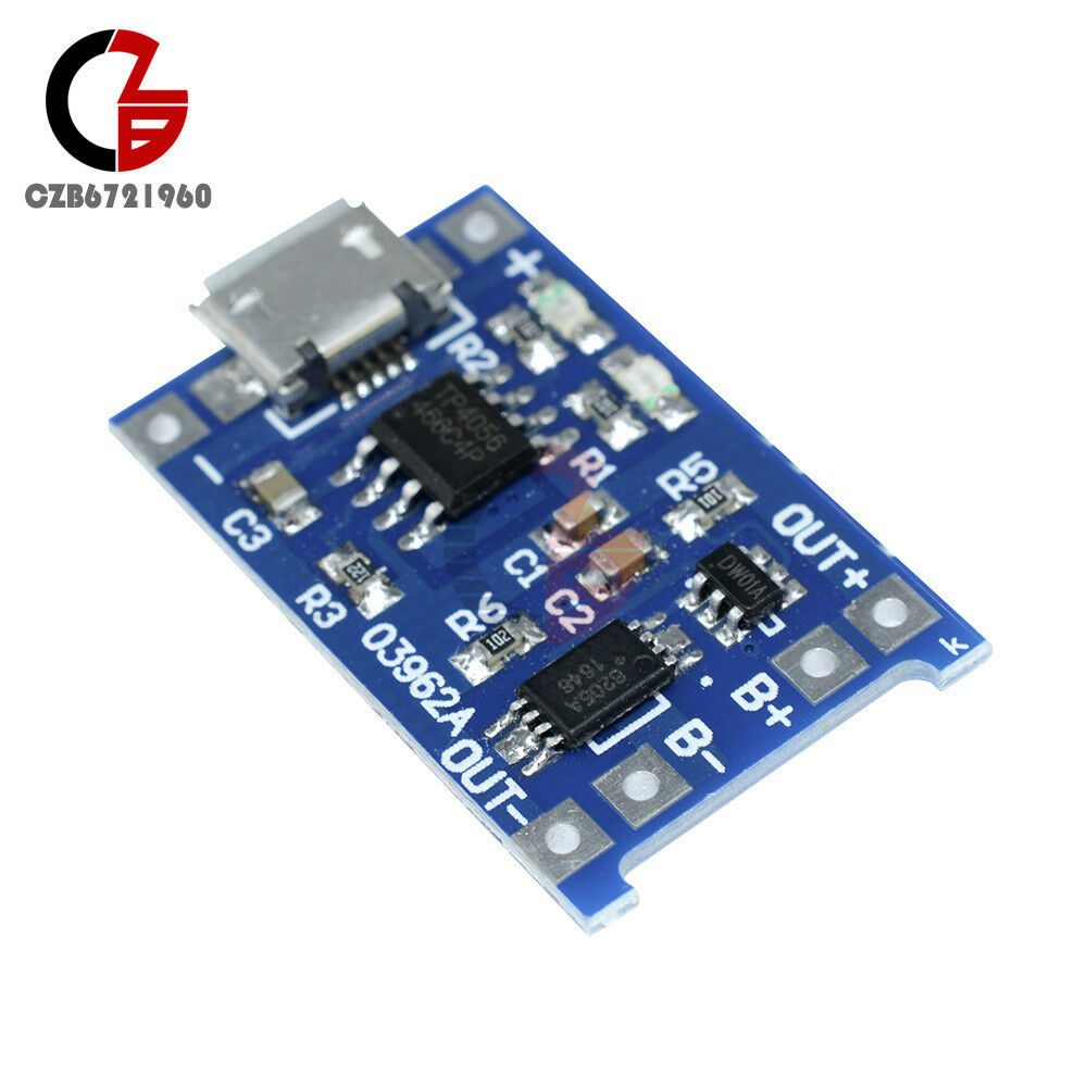 5PCS USB 5V 1A 18650 Lithium Battery Charger Board with Protection Module TP4056