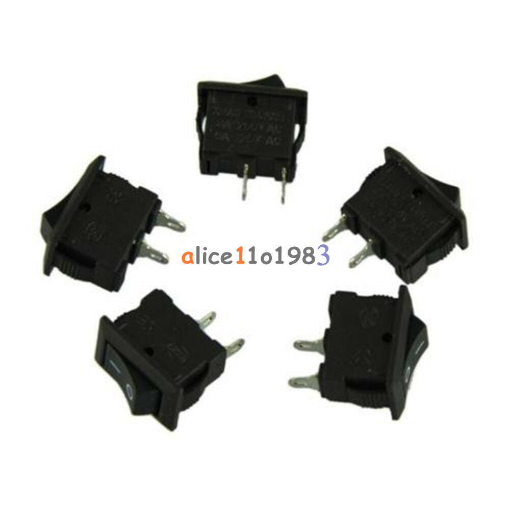 5PCS Car Truck Boat Round Rocker 2 Pin KCD1-101 ON OFF Toggle  Switch 125V 6A