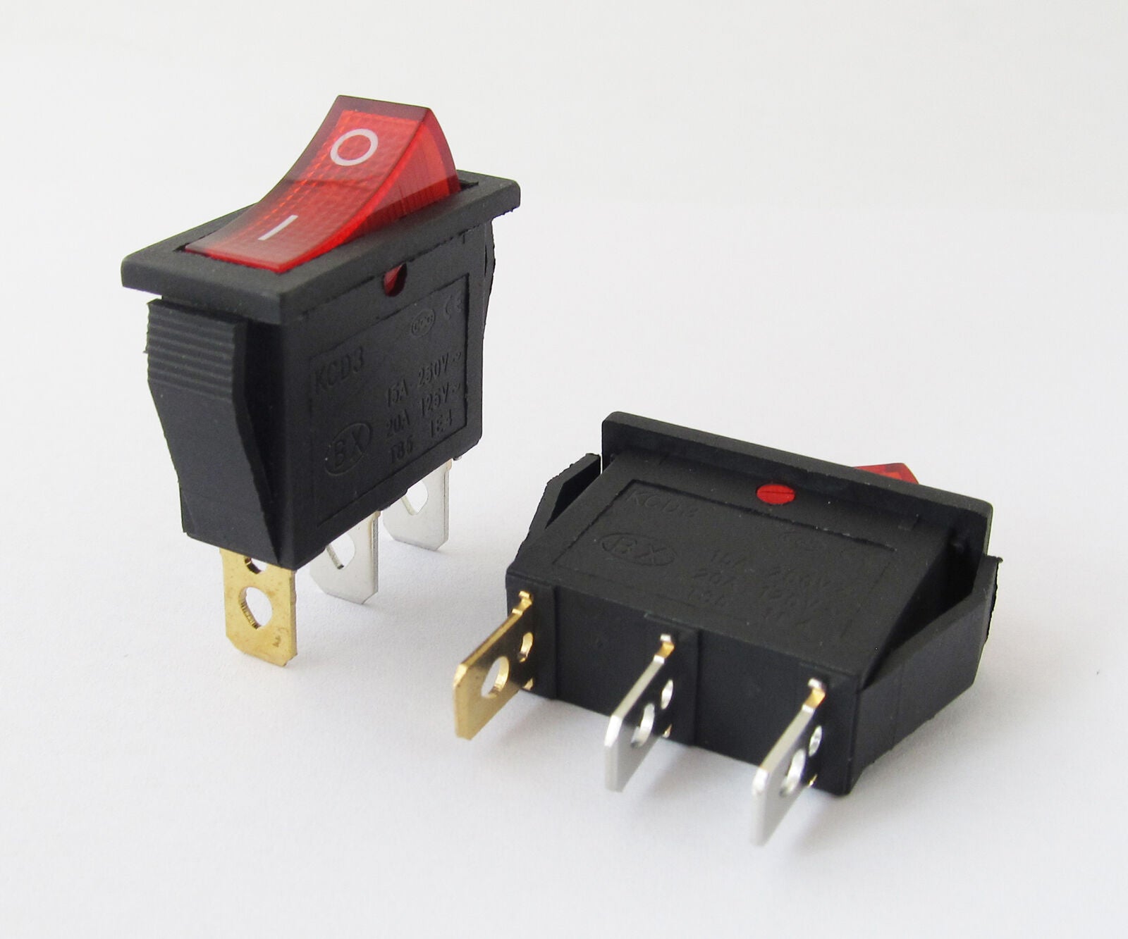 1pc KCD3 Red Button On-Off 3Pin DPST Boat Car Rocker Switch 15A/20A 250V/125VAC