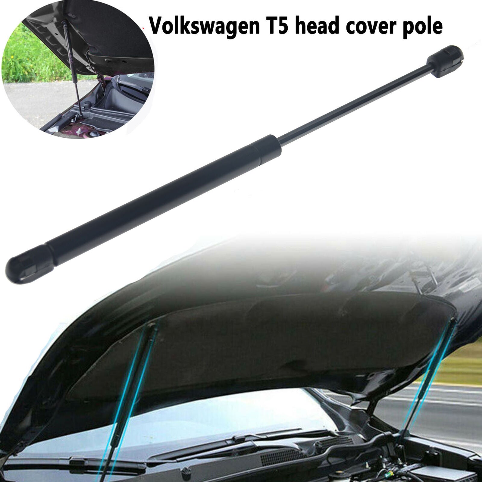 Bonnet Lifter Support Gas Strut & 2 Ball For VW T5 Transporter Caravelle 2003-15