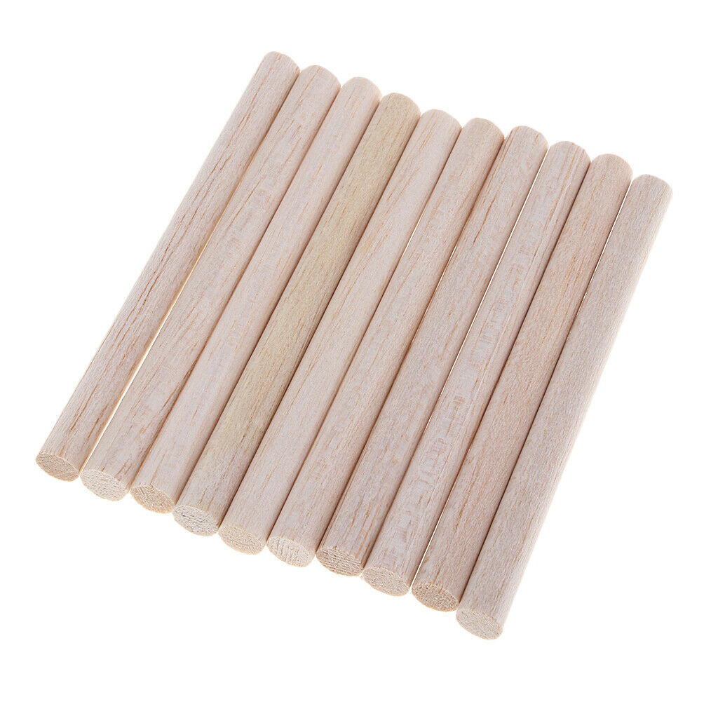 Round Balsa Wood Stick Unfinished Woodcraft Stick Dowel Rod 10 Pieces 110mm