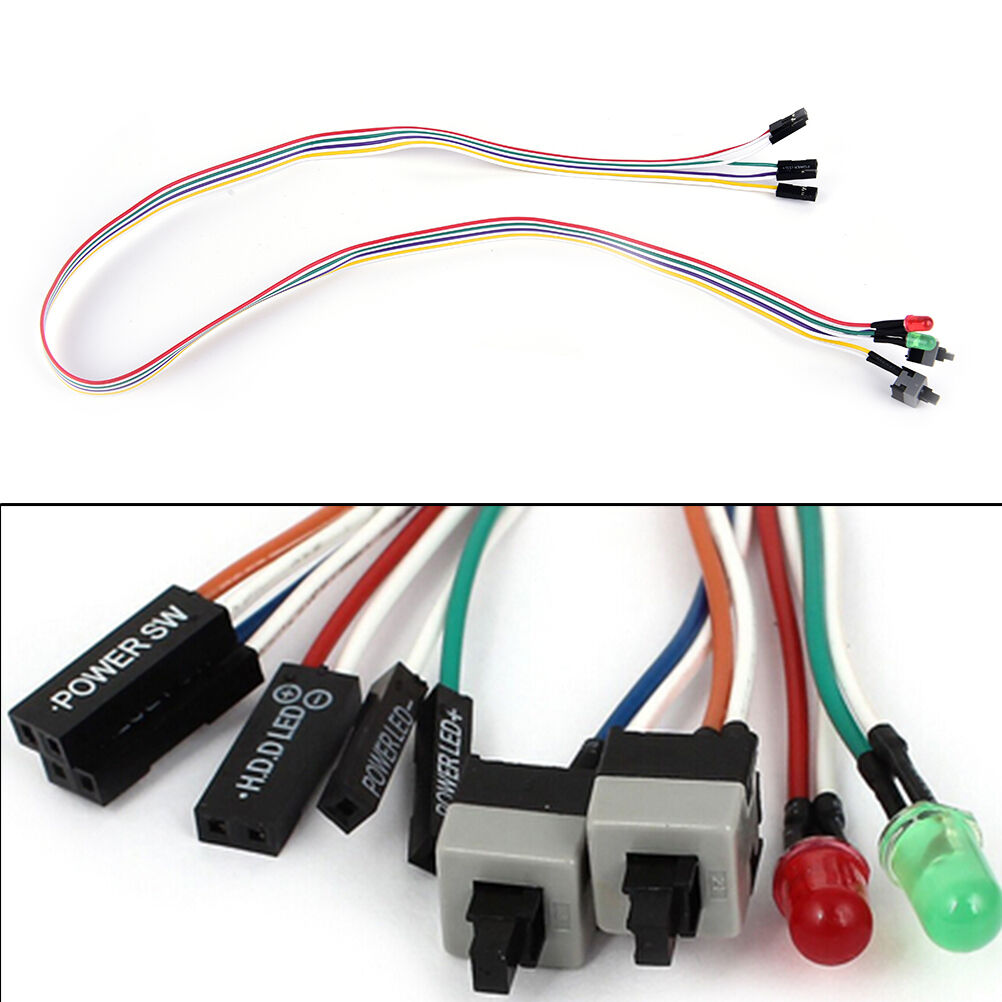 PC case red green LED lamp ATX power supply reset HDD switch lea.l8