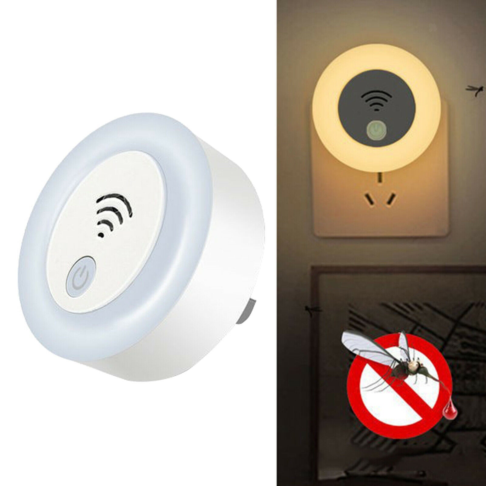 Ultrasonic Repellent Lamp Night Light LED Lamp for Kids Bedroom UK Plug