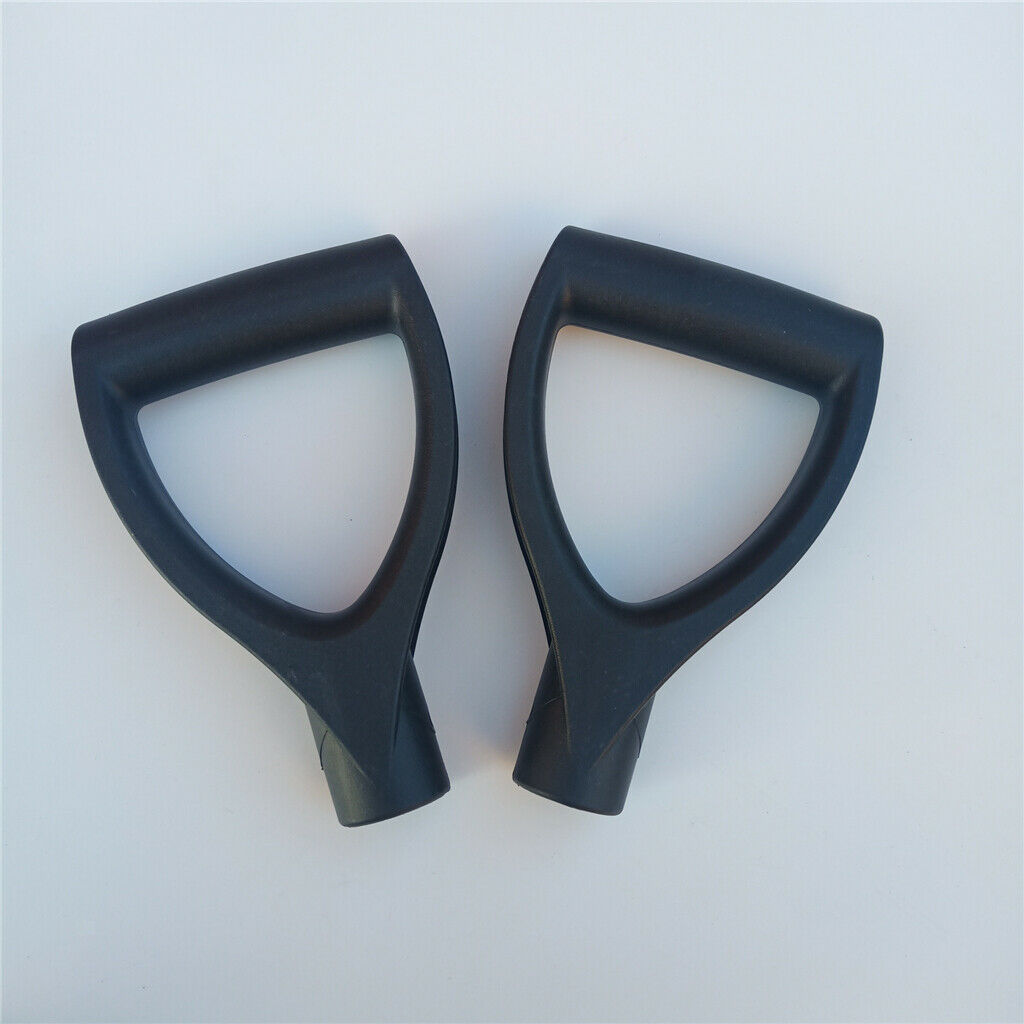 2pcs Black Plastic D-Grip Handle Lawn Farm Garden Snow Removal Spade Fork Shovel