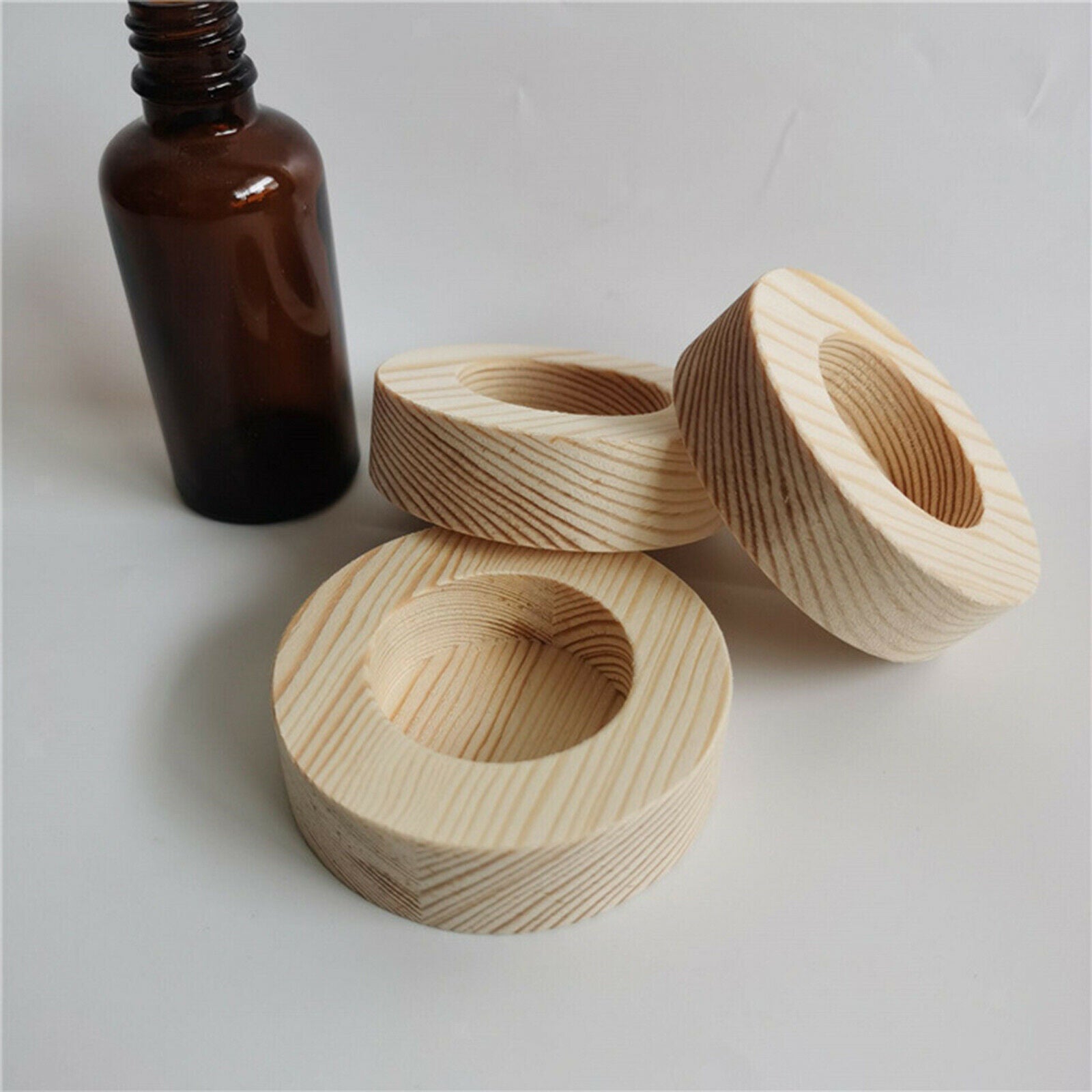 Wooden Essential Oil Storage Organizer Holder 50ml Single Slot Wood Rack