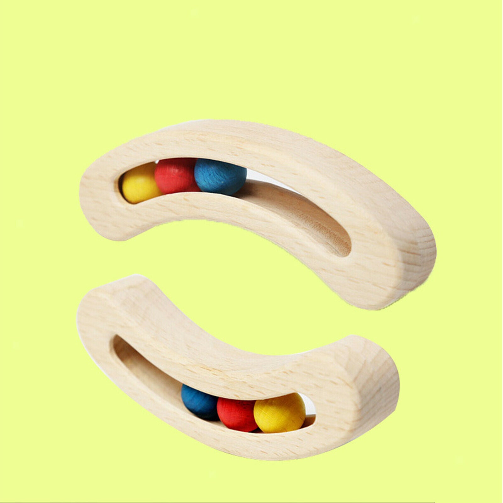 Handmade Wooden Rattle Beads Toys Babies Toddlers Infant Montessori Toys
