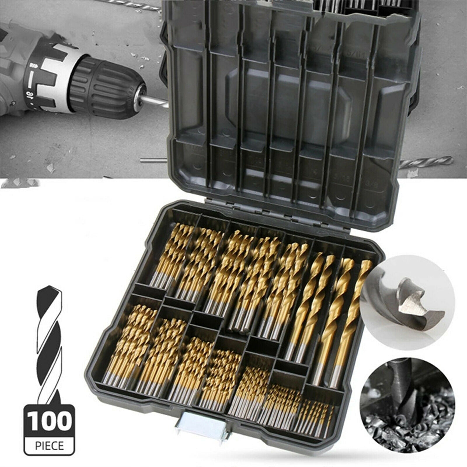 99pieces 1.5-10mm Twist Drill High Speed Steel Drill Bits Set Accessory