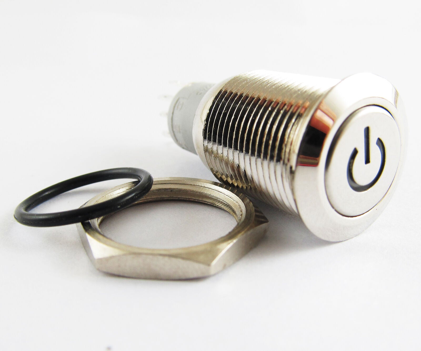 Metal Blue LED Push Button Momentary Waterproof Self-Locking Switch 16mm QN16-C5