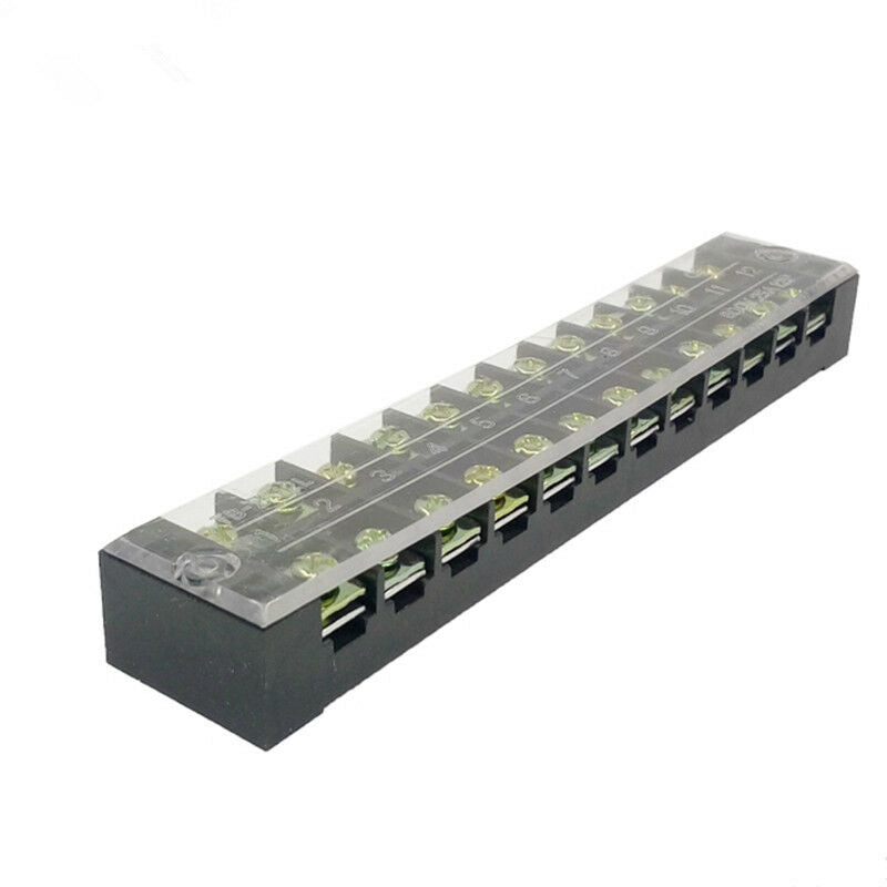 1Pcs Barrier Terminal Block 12-Position(Dual Row) 600V 25A 0.5-2.5mm2 Wire Secti