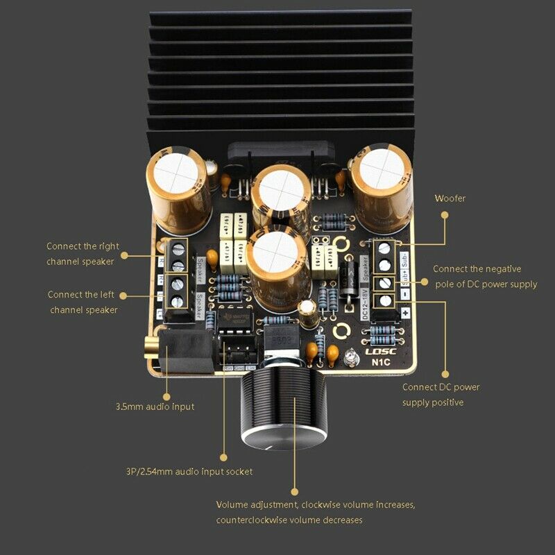 Subwoofer Digital Amplifier Audio Board TDA7850 2X80W+120W Stereo Class AB AmpX7
