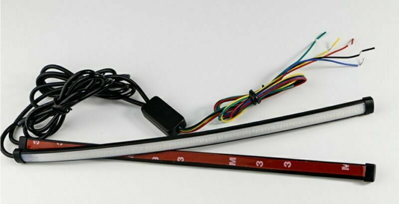2x30cm Switchback Flowing Car DRL LED Knight Rider Turn Signal Brake Light Strip