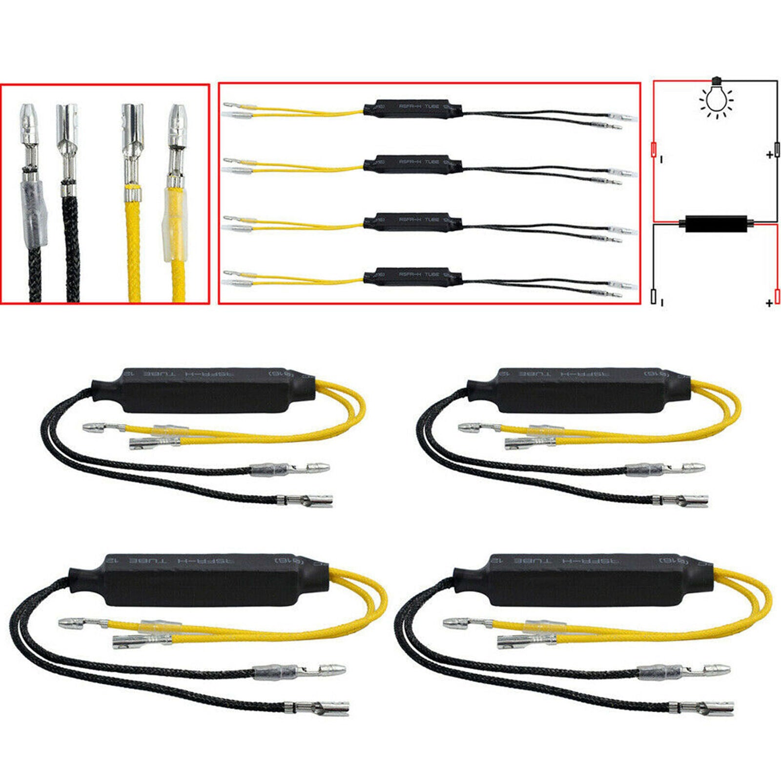4pcs Motorcycle Turn Signal Indicator LED Load Resistor Flash Blinker Fix Error