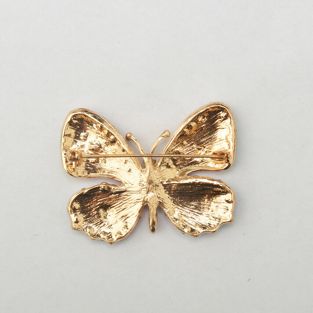 Retro Colorful Crystal Butterfly Brooch Pin Jewelry Gift for Girl Women-Blue