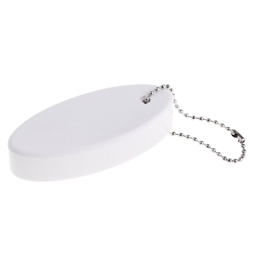 White Foam Floating Oval Keychain Keyring Water Sports Boating Key Float
