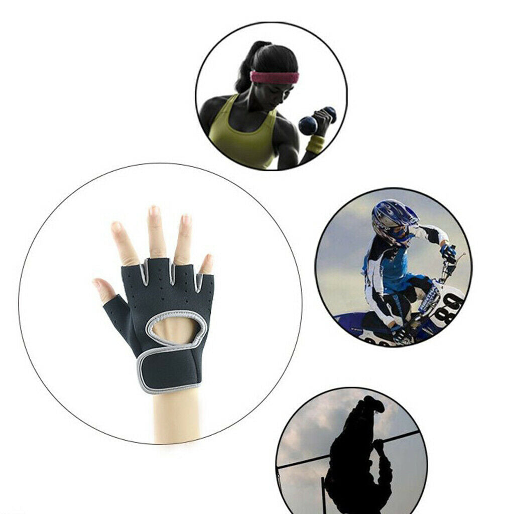2 Pairs Adjustable Half FingerWeight Lifting Workout Gloves Training Gym
