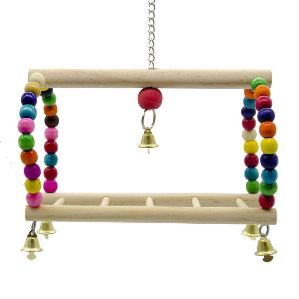 Parrots Cage Hanging Swing Toys Ladder Stand Perch For Small to Large Birds