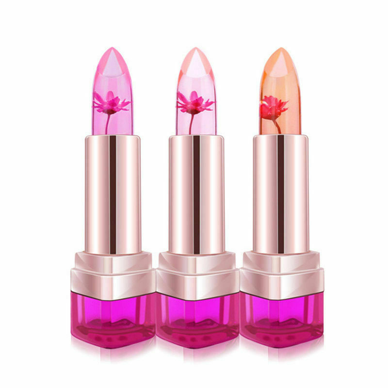 Jelly Flower Lipstick Color Changing Long Lasting Lip Gloss - Peach Flavor