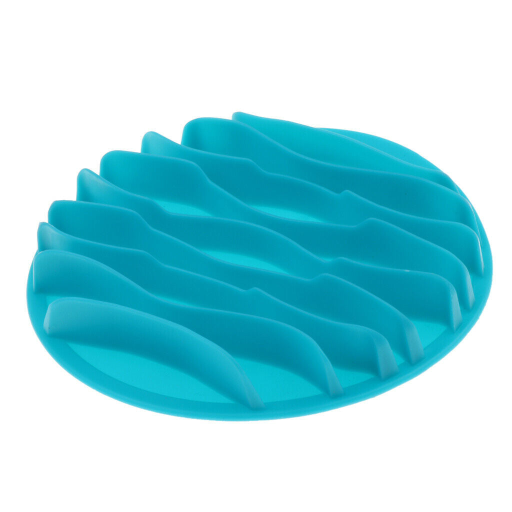 Silicone Slow Feeder Dog Bowl Pet Puppy Cat Feeding Tray Non-Toxic  Blue