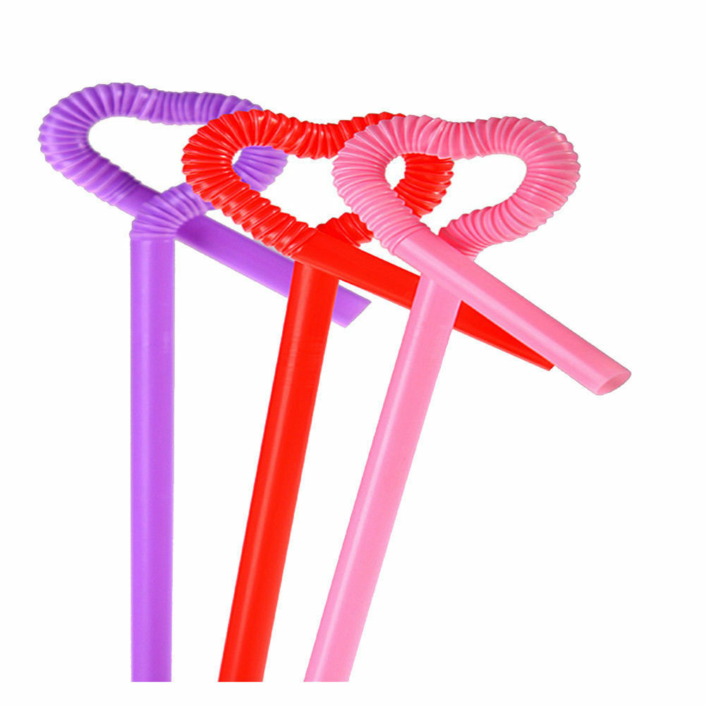 Colorful Extra Long Flexible Bendy Party Disposabl Drinking Straws Hot 100 pcs