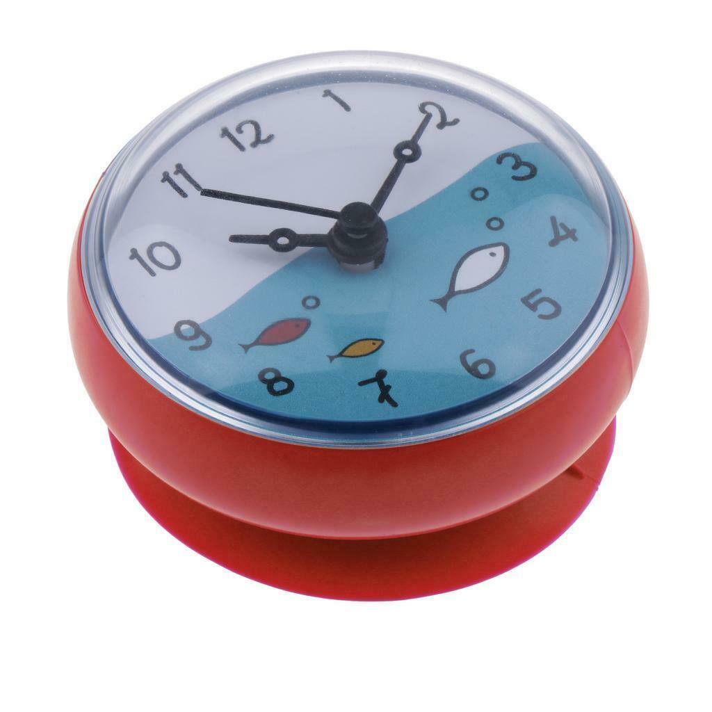 2Pcs Bathroom Clock Waterproof Mini Bath Wall Clock Time Display Portable
