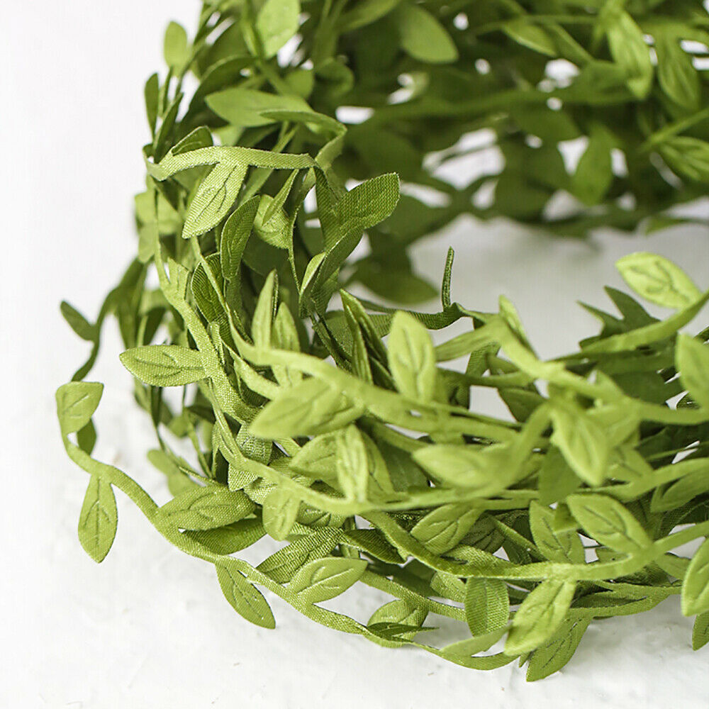 10M DIY Garland Green Leaf Wire Vine Rattan Artificial Flower For Diy Wreath