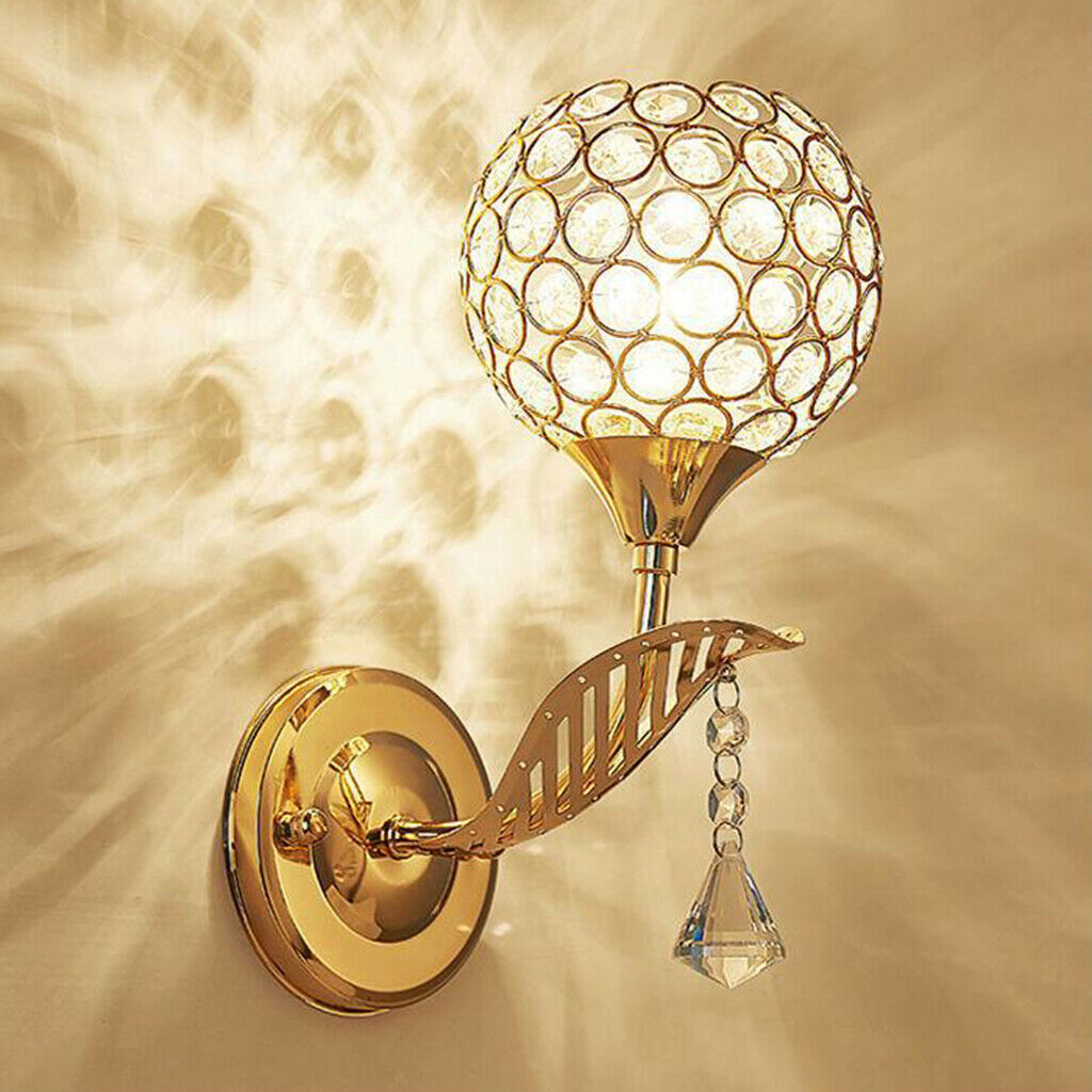Crystal Wall Light Bedroom E27/26 Socket Sconce Cafe Hotel Lighting Fixture