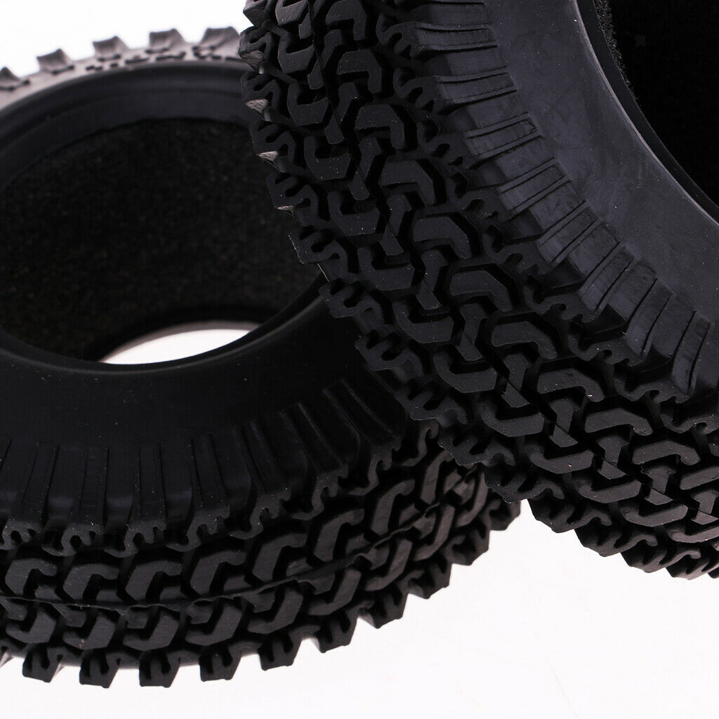 4Pcs 1:10 Scale Rubber Crush Stone Crawler Tire Set for RC Crawlers