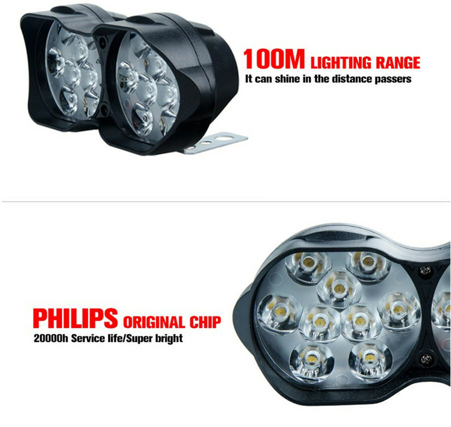 18 Led Motorcycle Light 6500K Fog Spot Lamp Moto Accessories 9-85V Waterproof