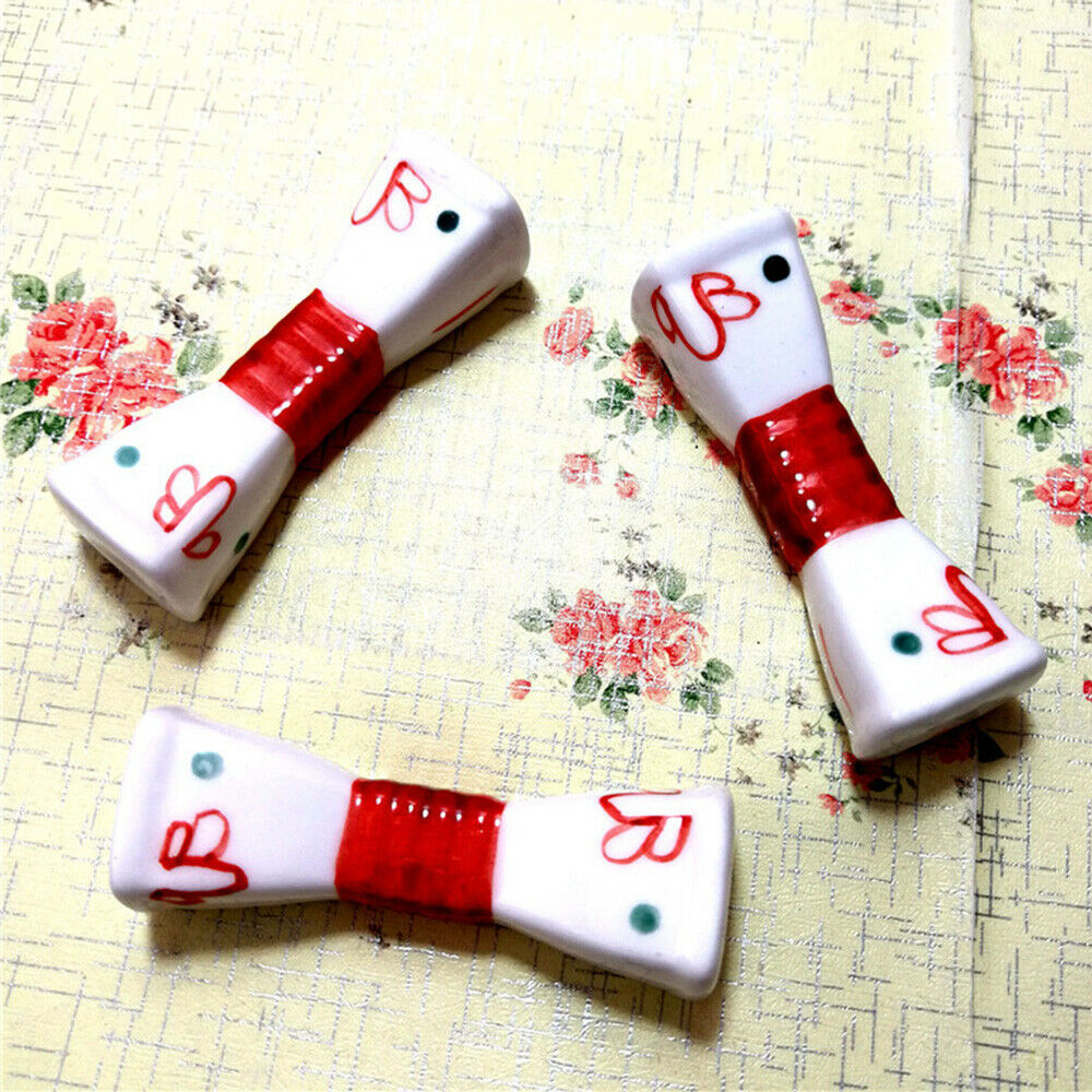 1Pc Japanese Style Porcelain Pillow Shape Chopstick Rest Rack Cutlery Pen Holder