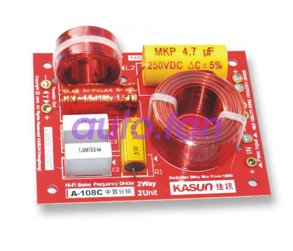 1pcs A-108C 2 Way 2 Unit Hi-Fi Speaker Frequency Divider Crossover Filters