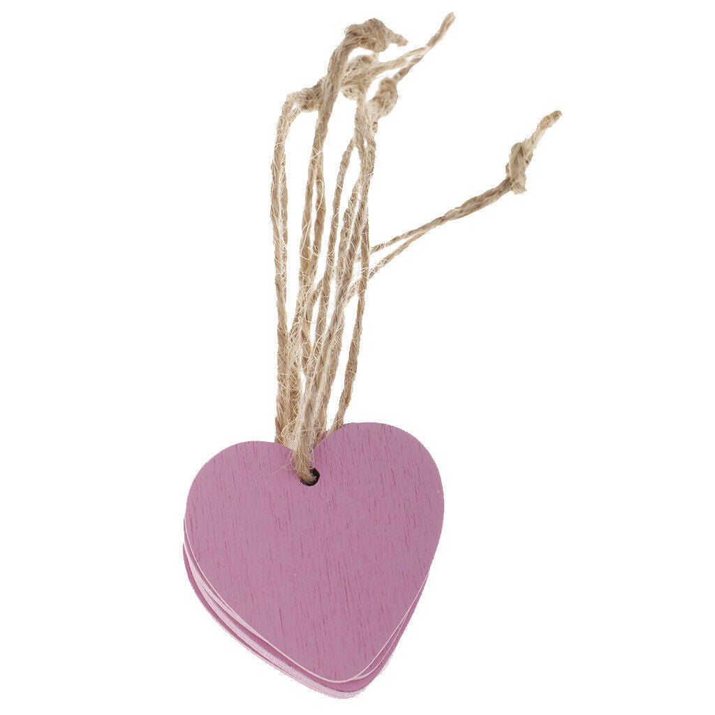 40x Wooden Heart Message Gift Tags Signs Hanging Crafts 4x4cm Charms
